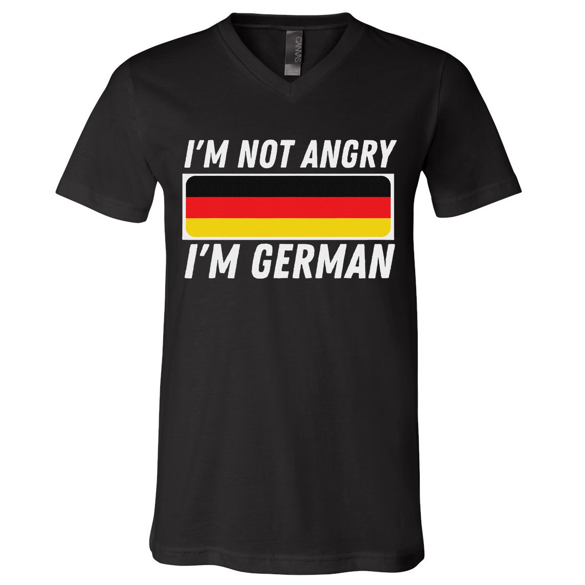 IM Not Angry IM German Germany Flag German American V-Neck T-Shirt