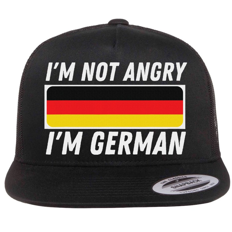 IM Not Angry IM German Germany Flag German American Flat Bill Trucker Hat