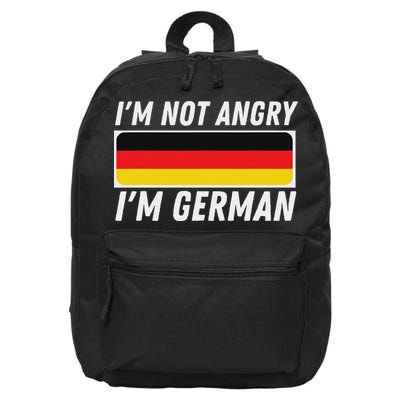 IM Not Angry IM German Germany Flag German American 16 in Basic Backpack