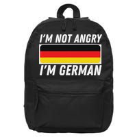 IM Not Angry IM German Germany Flag German American 16 in Basic Backpack