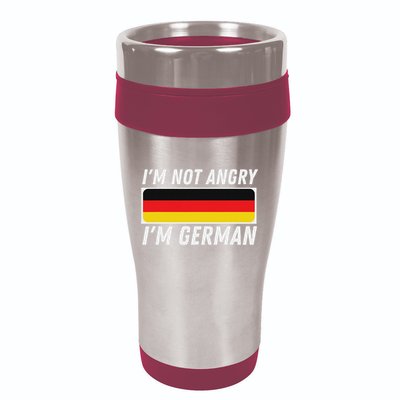 IM Not Angry IM German Germany Flag German American 16oz Travel Tumbler