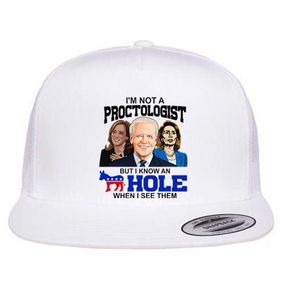 IM Not A Proctologist But I Know An Asshole When I See Them Flat Bill Trucker Hat