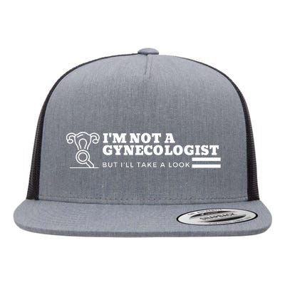 I'm Not A Gynecologist But I'll Take A Look Flat Bill Trucker Hat