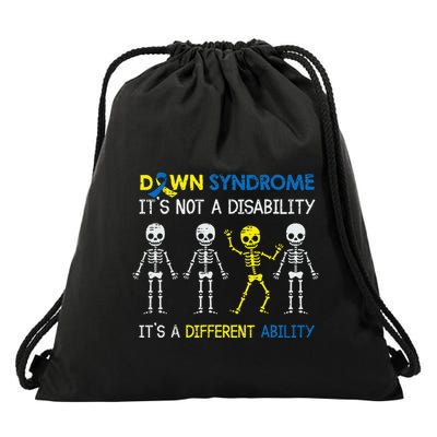 ItS Not A Disability ItS A Different Ability Down Syndrome Drawstring Bag
