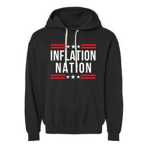 Inflation Nation American Politics Wasteful Government Spending Rising Costs Garment-Dyed Fleece Hoodie