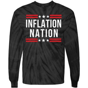 Inflation Nation American Politics Wasteful Government Spending Rising Costs Tie-Dye Long Sleeve Shirt