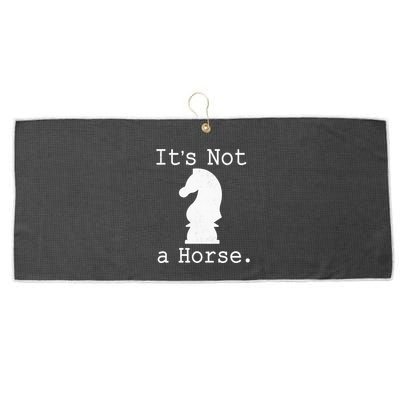 It's Not A Horse Funny Chess Game Gifts For Chess Lovers Large Microfiber Waffle Golf Towel