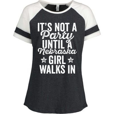 Its Not A Party Until A Nebraska Girl Walks In Enza Ladies Jersey Colorblock Tee