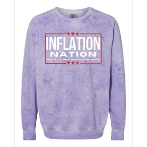 Inflation Nation American Politics Rising Costs Wasteful Government Spending Colorblast Crewneck Sweatshirt