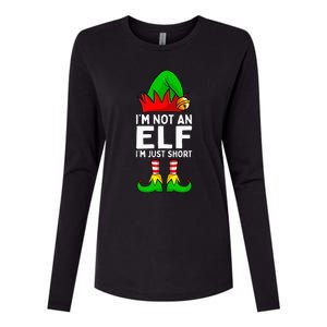 I'm Not An Elf Im Just Short Funny Christmas Matching Family Womens Cotton Relaxed Long Sleeve T-Shirt