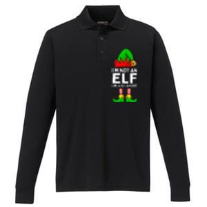 I'm Not An Elf Im Just Short Funny Christmas Matching Family Performance Long Sleeve Polo