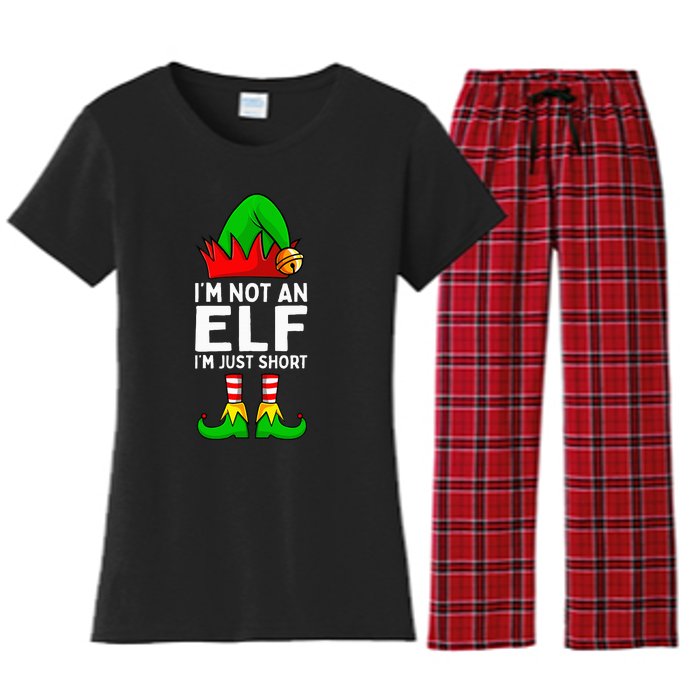 I'm Not An Elf Im Just Short Funny Christmas Matching Family Women's Flannel Pajama Set