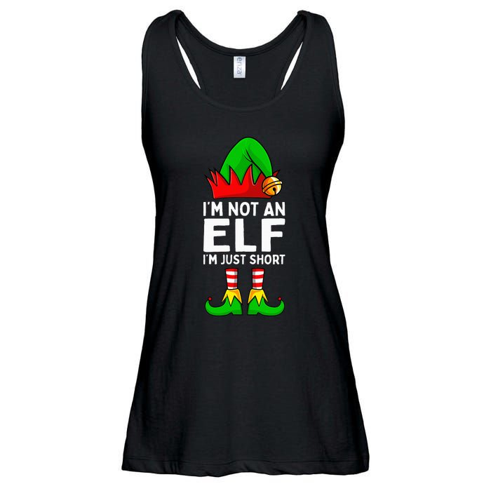 I'm Not An Elf Im Just Short Funny Christmas Matching Family Ladies Essential Flowy Tank