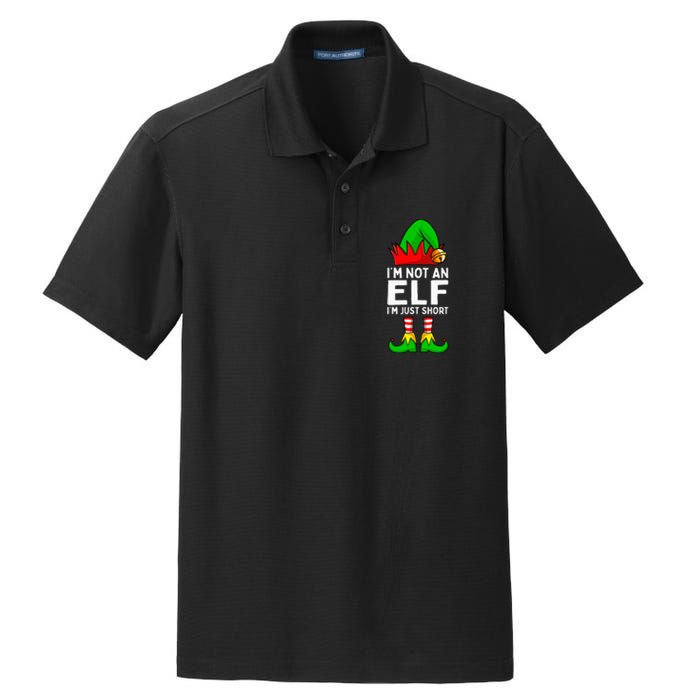 I'm Not An Elf Im Just Short Funny Christmas Matching Family Dry Zone Grid Polo