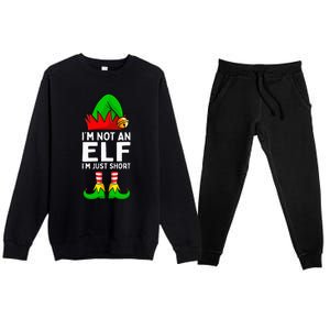 I'm Not An Elf Im Just Short Funny Christmas Matching Family Premium Crewneck Sweatsuit Set