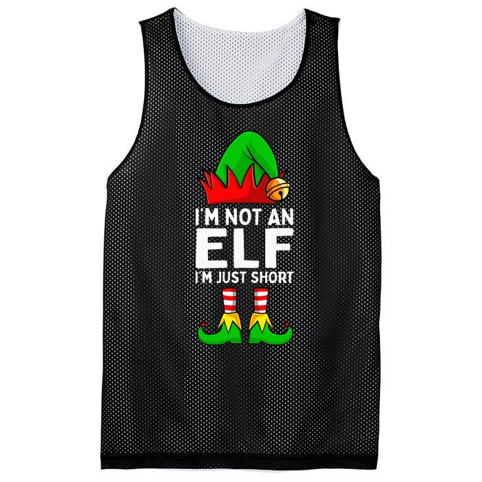 I'm Not An Elf Im Just Short Funny Christmas Matching Family Mesh Reversible Basketball Jersey Tank