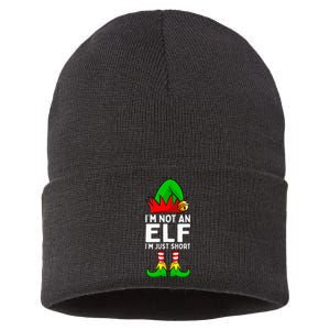 I'm Not An Elf Im Just Short Funny Christmas Matching Family Sustainable Knit Beanie