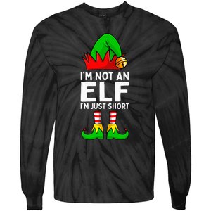 I'm Not An Elf Im Just Short Funny Christmas Matching Family Tie-Dye Long Sleeve Shirt