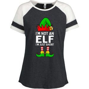 I'm Not An Elf Im Just Short Funny Christmas Matching Family Enza Ladies Jersey Colorblock Tee