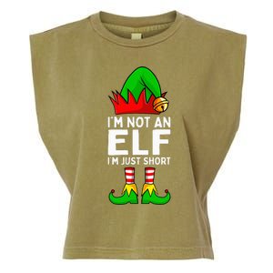 I'm Not An Elf Im Just Short Funny Christmas Matching Family Garment-Dyed Women's Muscle Tee