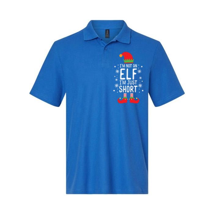 IM Not An Elf IM Just Short Funny Holiday Christmas Funny Gift Softstyle Adult Sport Polo