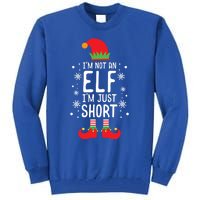 IM Not An Elf IM Just Short Funny Holiday Christmas Funny Gift Tall Sweatshirt