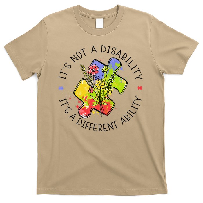 Its Not A Disability Its A Different Ability Autism Puzzle T-Shirt