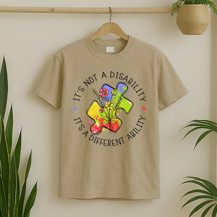 Its Not A Disability Its A Different Ability Autism Puzzle T-Shirt