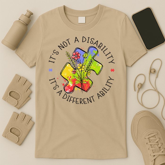 Its Not A Disability Its A Different Ability Autism Puzzle T-Shirt
