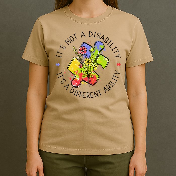 Its Not A Disability Its A Different Ability Autism Puzzle T-Shirt