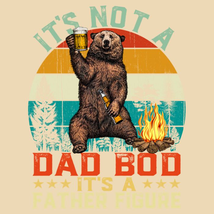 It's Not A Dad Bod It's A Father Figure Funny Bear Fathers Meaningful Gift Drawstring Bag
