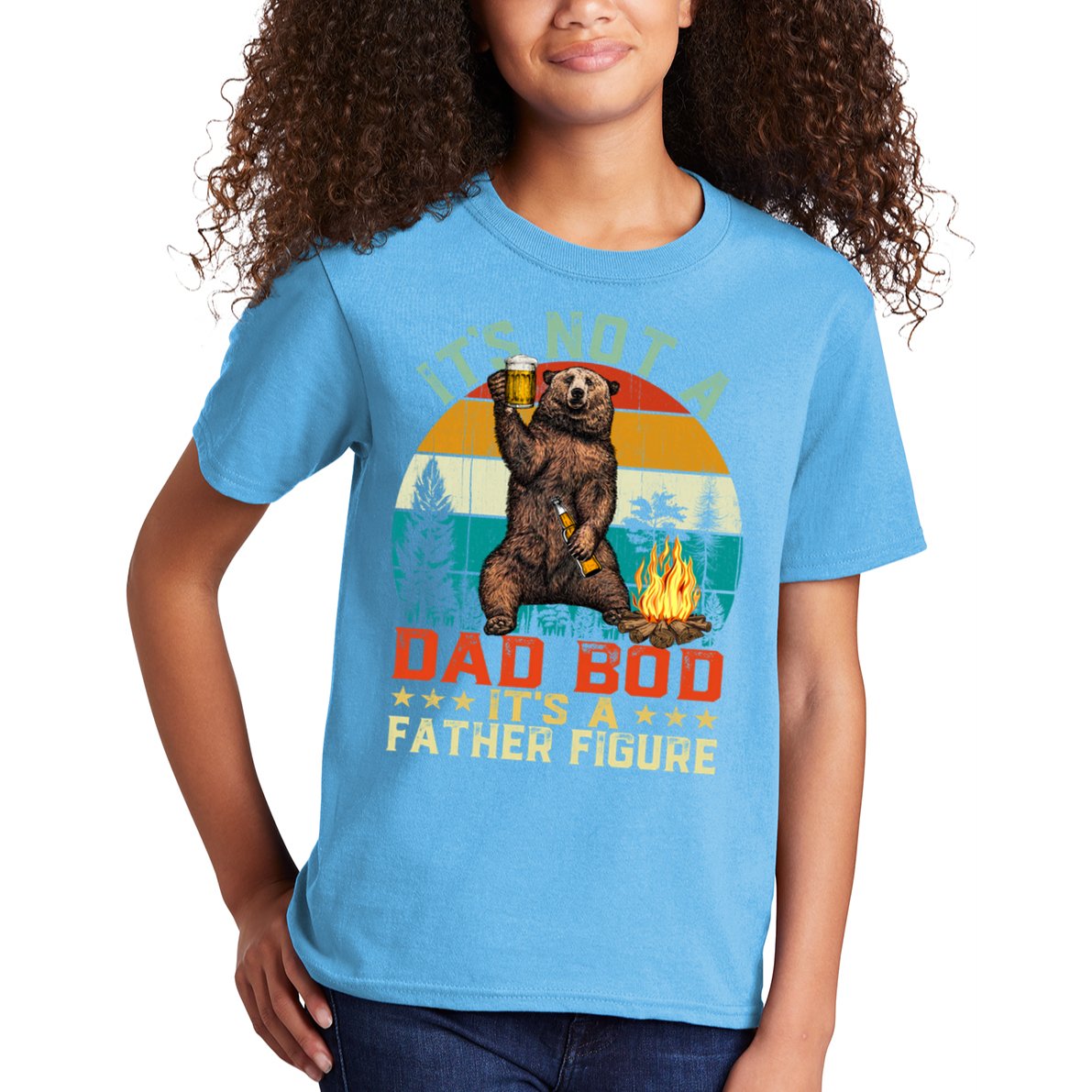 It's Not A Dad Bod It's A Father Figure Funny Bear Fathers Meaningful Gift Kids T-Shirt