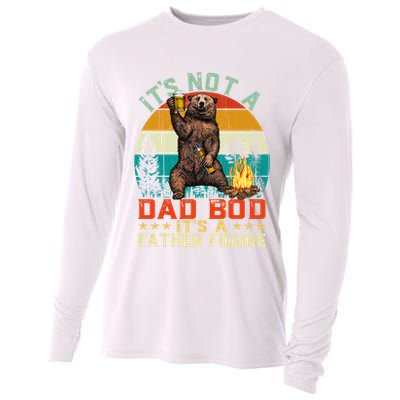 It's Not A Dad Bod It's A Father Figure Funny Bear Fathers Meaningful Gift Cooling Performance Long Sleeve Crew