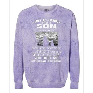 I'm Not A Perfect Son But My Crazy Mom Loves Me Mother's Day Love Colorblast Crewneck Sweatshirt