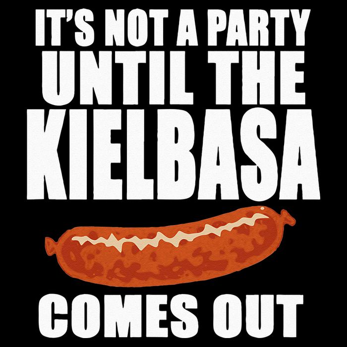 ITS NOT A PARTY UNTIL THE KIELBASA COMES OUT Funny Polish Bucket Hat