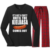 ITS NOT A PARTY UNTIL THE KIELBASA COMES OUT Funny Polish Women's Long Sleeve Flannel Pajama Set 