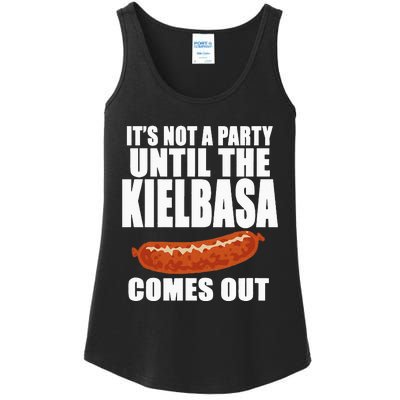 ITS NOT A PARTY UNTIL THE KIELBASA COMES OUT Funny Polish Ladies Essential Tank