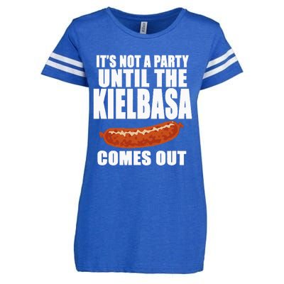 ITS NOT A PARTY UNTIL THE KIELBASA COMES OUT Funny Polish Enza Ladies Jersey Football T-Shirt