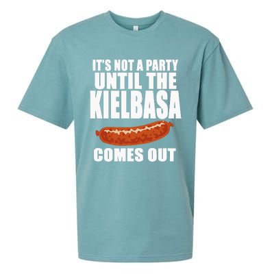 ITS NOT A PARTY UNTIL THE KIELBASA COMES OUT Funny Polish Sueded Cloud Jersey T-Shirt