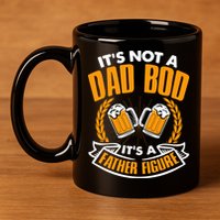It's Not A Dad Bod It's A Father Figure Drinking Beer 11oz C Handle Ceramic Mug