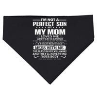 I'm Not A Perfect Son But My Crazy Mom Loves Me Mother's Day USA-Made Doggie Bandana