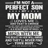 I'm Not A Perfect Son But My Crazy Mom Loves Me Mother's Day Adult Drive Performance Visor