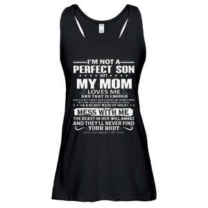 I'm Not A Perfect Son But My Crazy Mom Loves Me Mother's Day Ladies Essential Flowy Tank