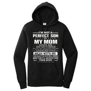 I'm Not A Perfect Son But My Crazy Mom Loves Me Mother's Day Women's Pullover Hoodie