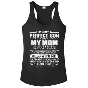 I'm Not A Perfect Son But My Crazy Mom Loves Me Mother's Day Ladies PosiCharge Competitor Racerback Tank