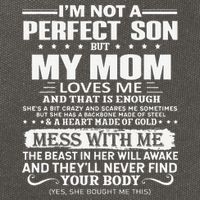 I'm Not A Perfect Son But My Crazy Mom Loves Me Mother's Day Cotton Canvas Backpack