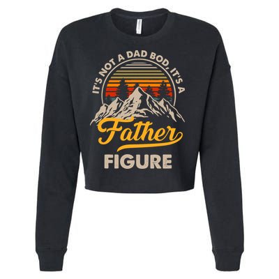 It's Not A Dad Bod It's A Father Figure Sunset Retro Vintage Cropped Pullover Crew
