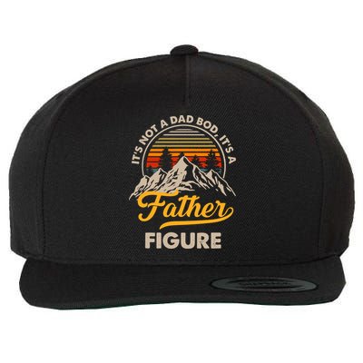 It's Not A Dad Bod It's A Father Figure Sunset Retro Vintage Wool Snapback Cap