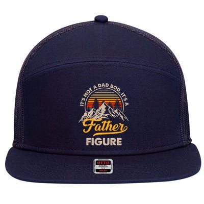 It's Not A Dad Bod It's A Father Figure Sunset Retro Vintage 7 Panel Mesh Trucker Snapback Hat