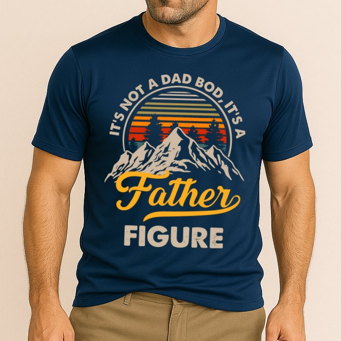 It's Not A Dad Bod It's A Father Figure Sunset Retro Vintage Performance Shirt